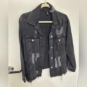 Black Ripped Jean Jacket